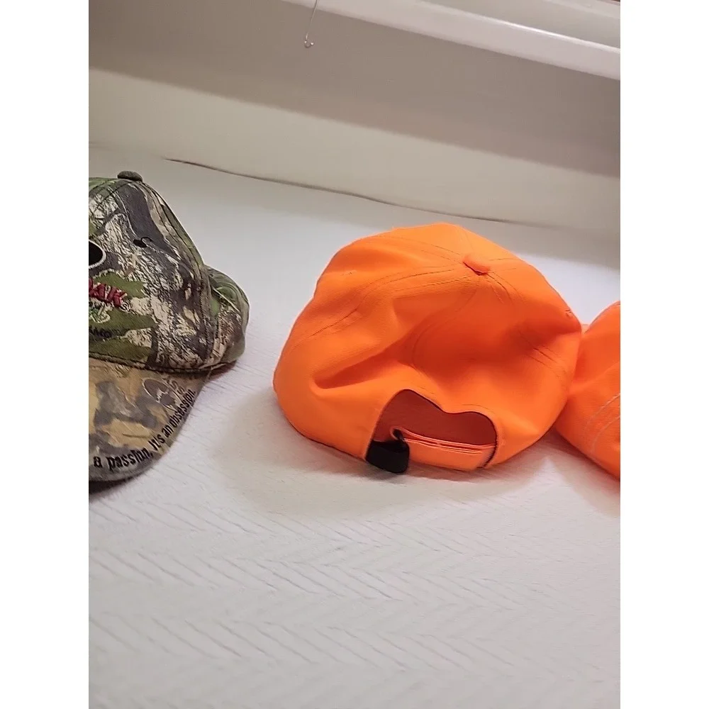 Mossy Oak Realtree Cabela's Hat Lot 3‎ Camo Blaze Orange Hunting Caps